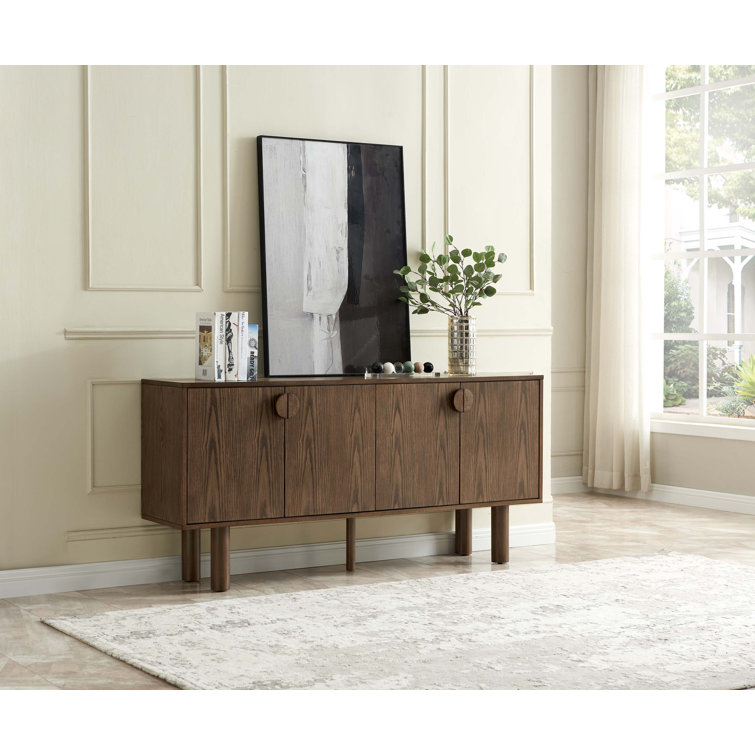 Oliver 67.5" Accent Walnut Color TV Stand, Buffet